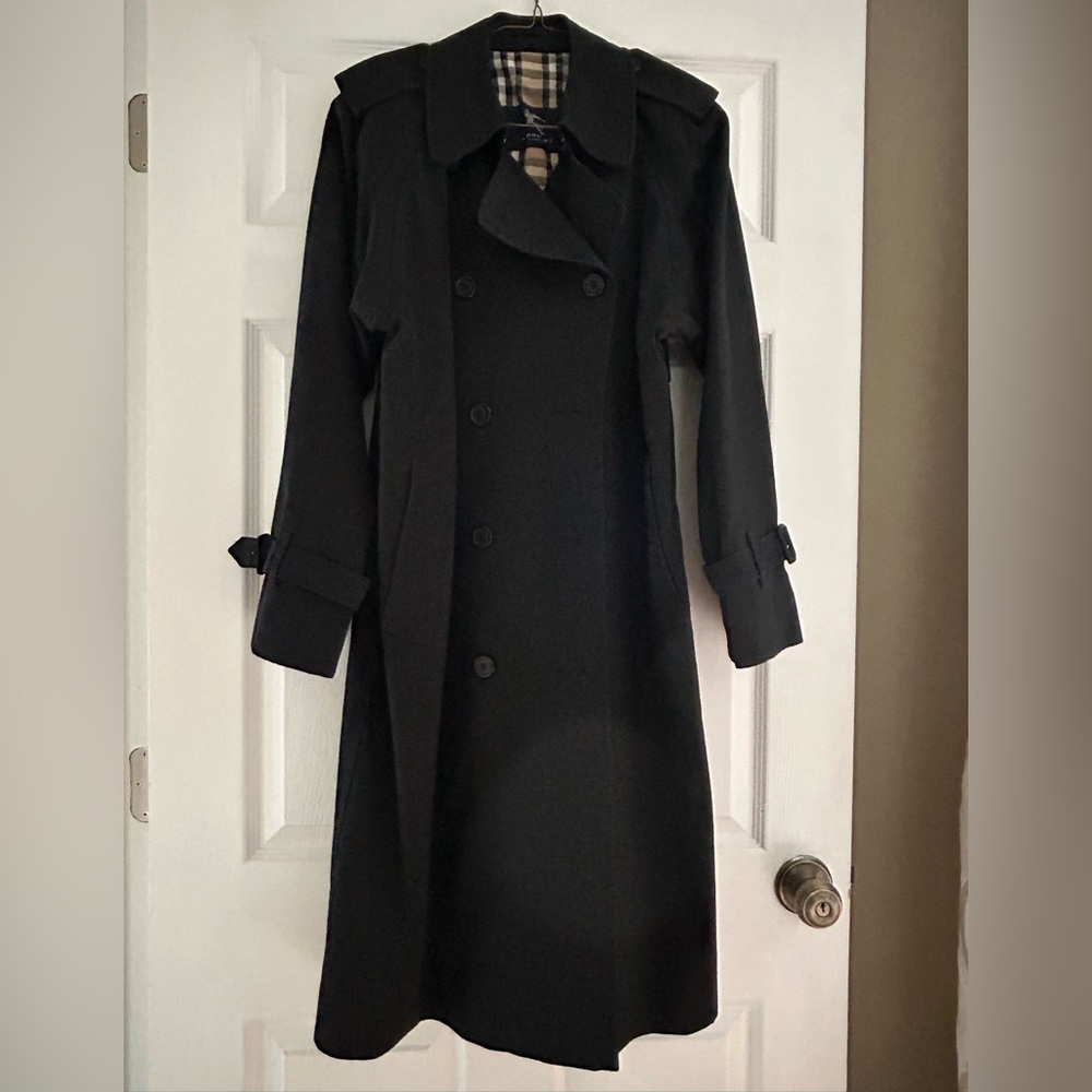 Black Burberry Trench Coat size XXL